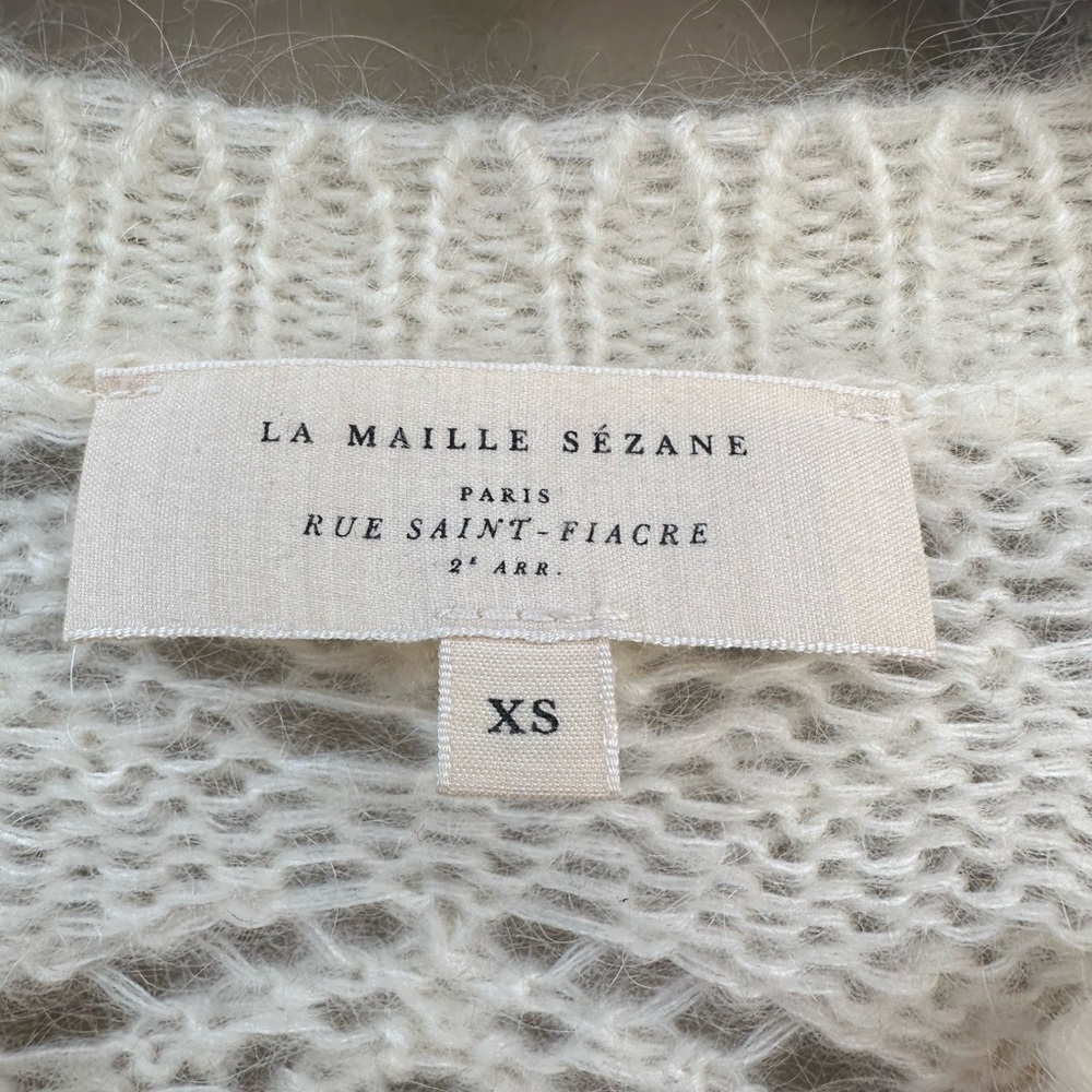 La Maille Sezane Paris Wool and Kid Mohair Cardigan - Picture 2 of 10